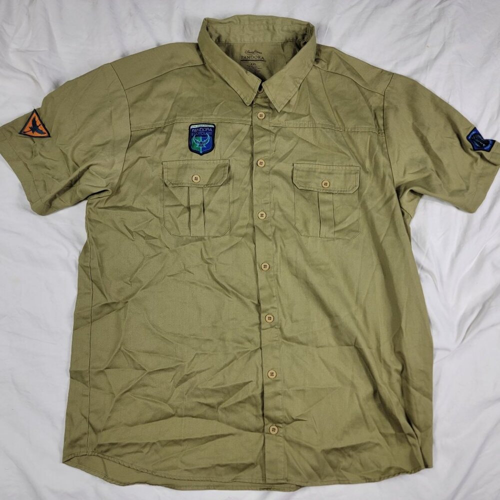 Disney Parks Pandora Mens XXL Green Button Shirt The World Of Avatar Casual
